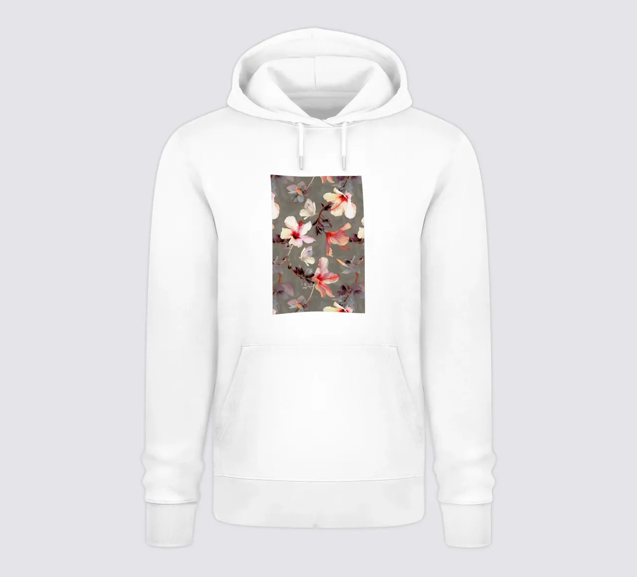 Coral Hibiscus felpa con cappuccio da Micklyn Le Feuvre