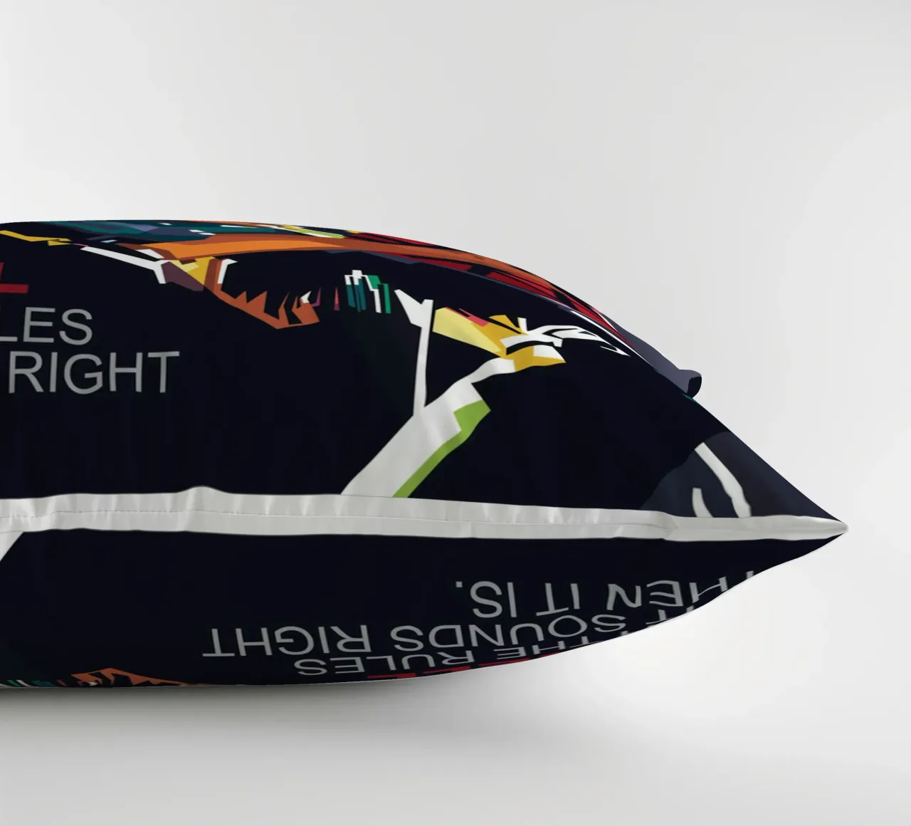 To hell with the rules, if it sounds right then it is. decorative cushion by Alkahfsmart