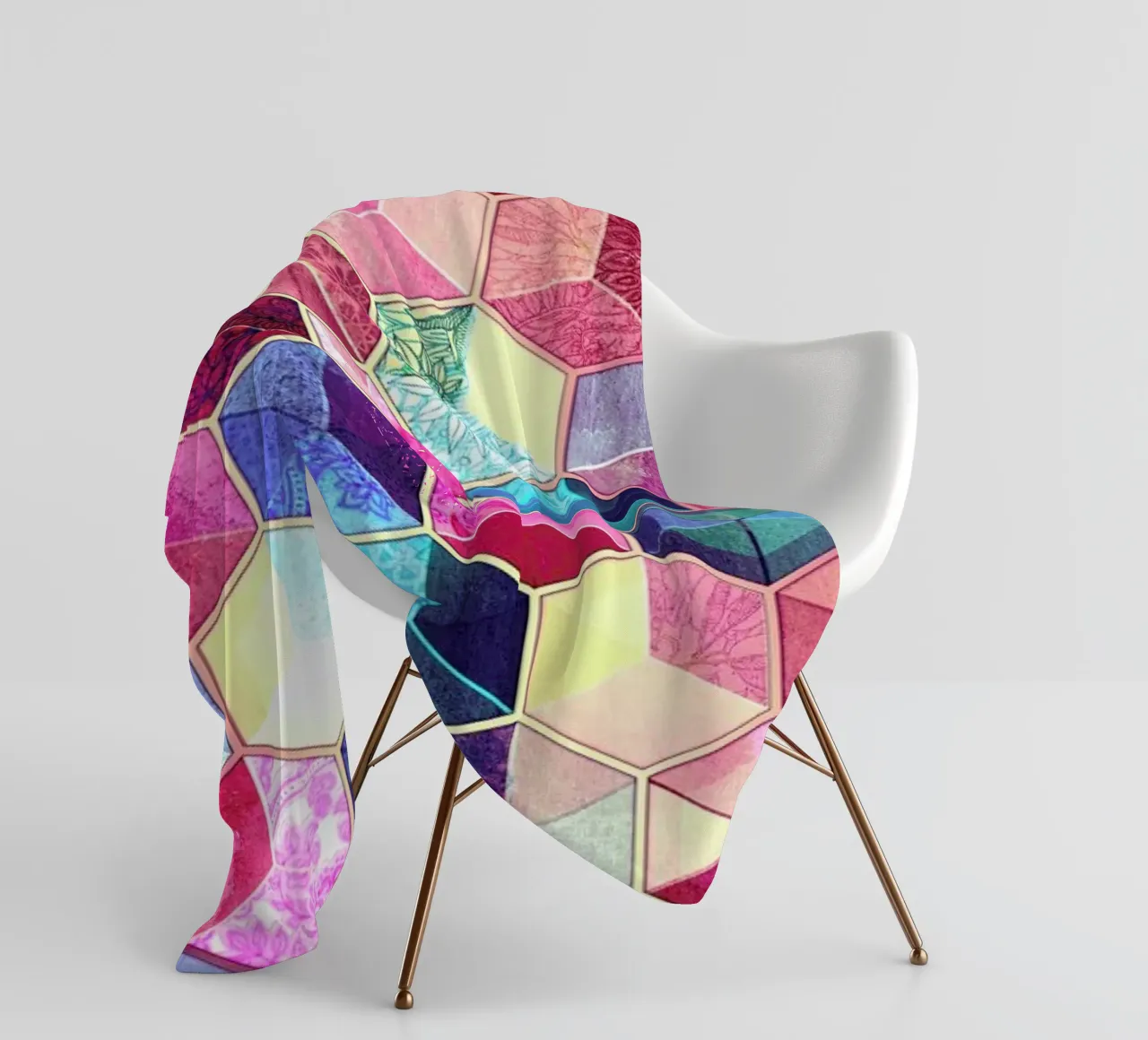 Topaz And Rubey Crystal Honeycomb Cubes fleece blanket by Micklyn Le Feuvre