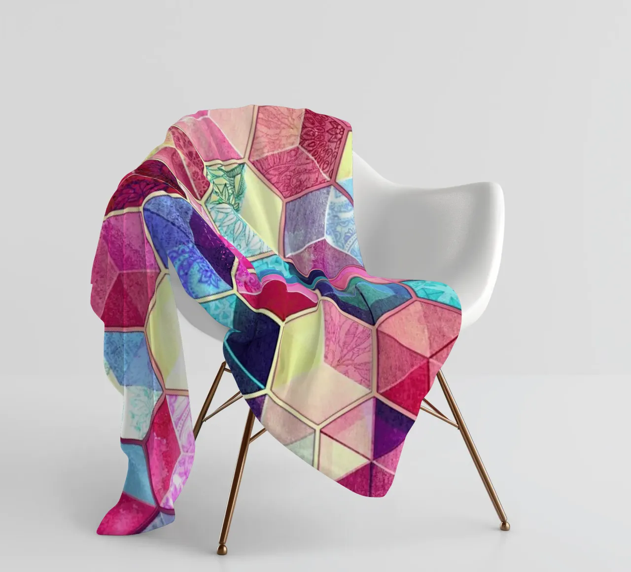 Topaz And Rubey Crystal Honeycomb Cubes fleece blanket by Micklyn Le Feuvre