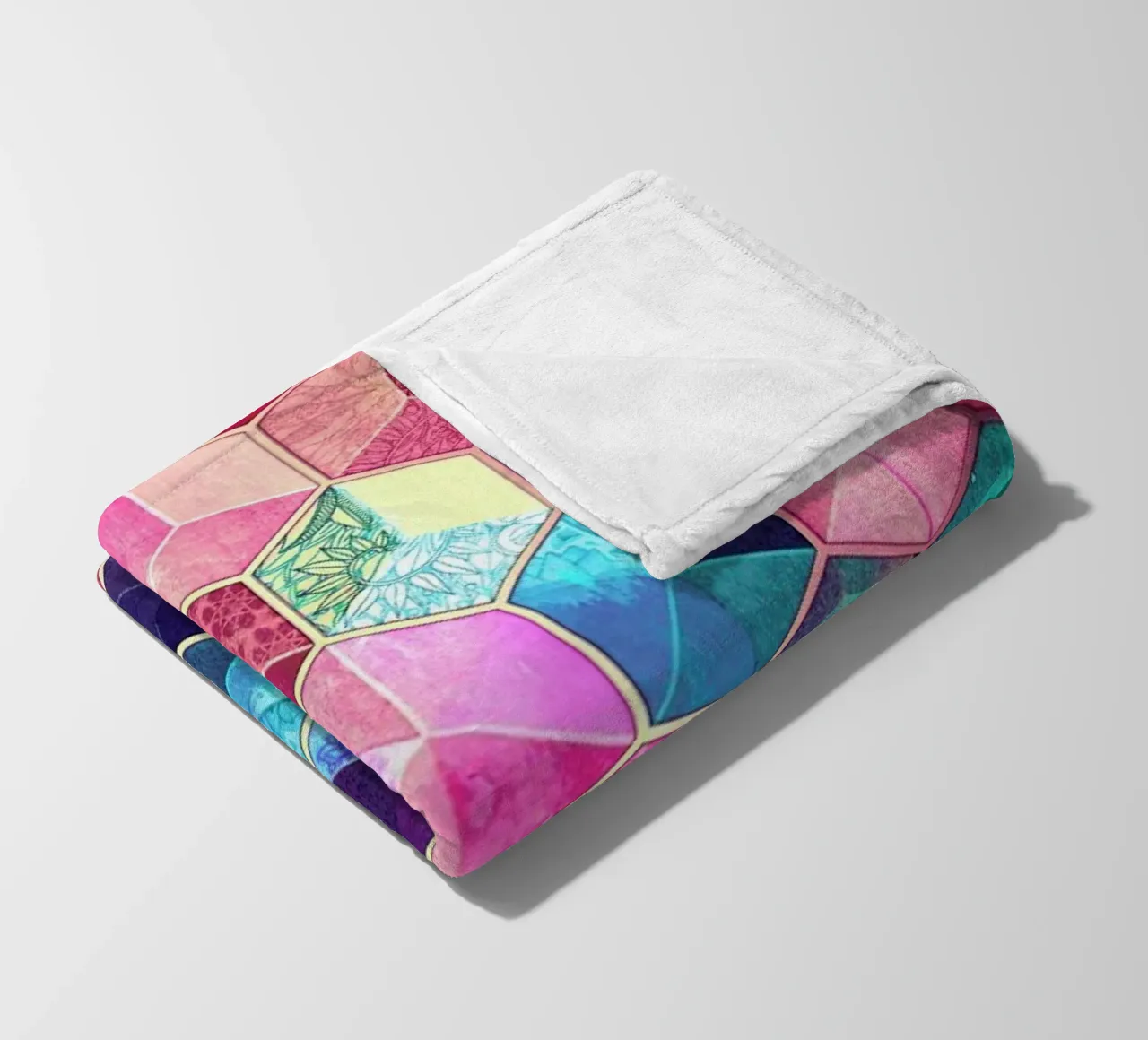 Topaz And Rubey Crystal Honeycomb Cubes fleece blanket by Micklyn Le Feuvre