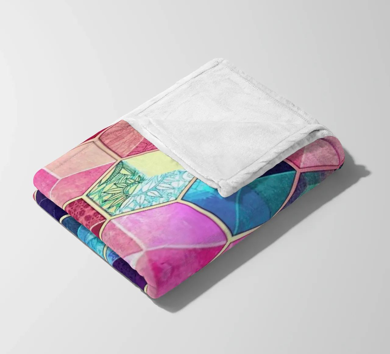 Topaz And Rubey Crystal Honeycomb Cubes fleece blanket by Micklyn Le Feuvre