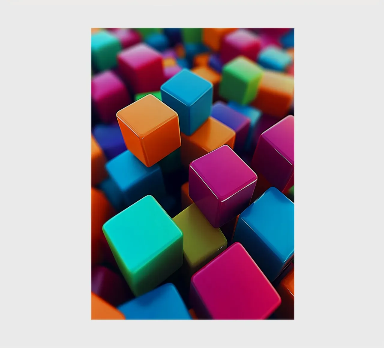 Vibrant 3D multicoloured cube pattern notebook by DWA