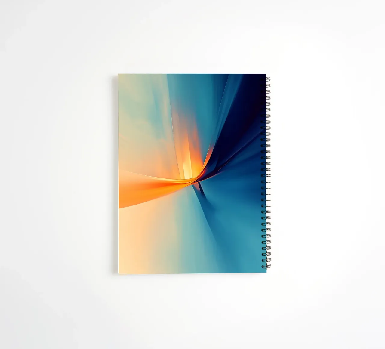 Fluid abstract pattern in shades of blue and orange spiral notebook by DWA
