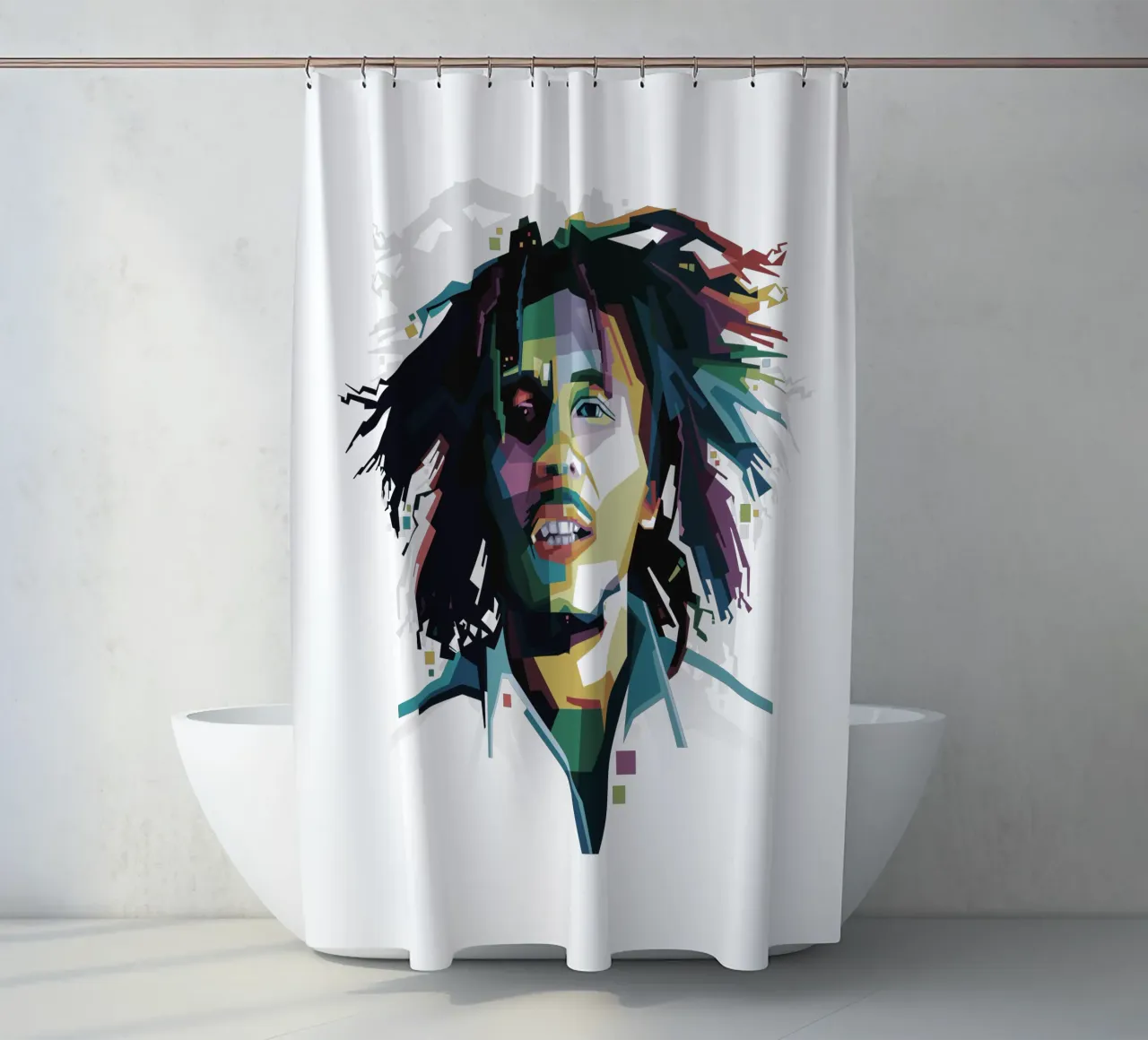 Tuff Gong in WPAP tenda da doccia da Alkahfsmart