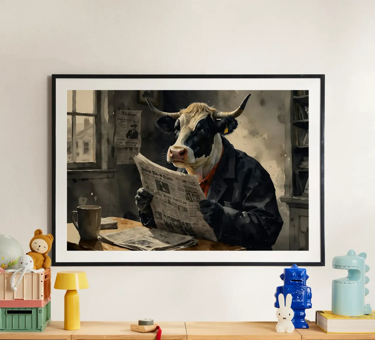 Kuh liest Zeitung Poster von 🎁 ARTVI-SHOP