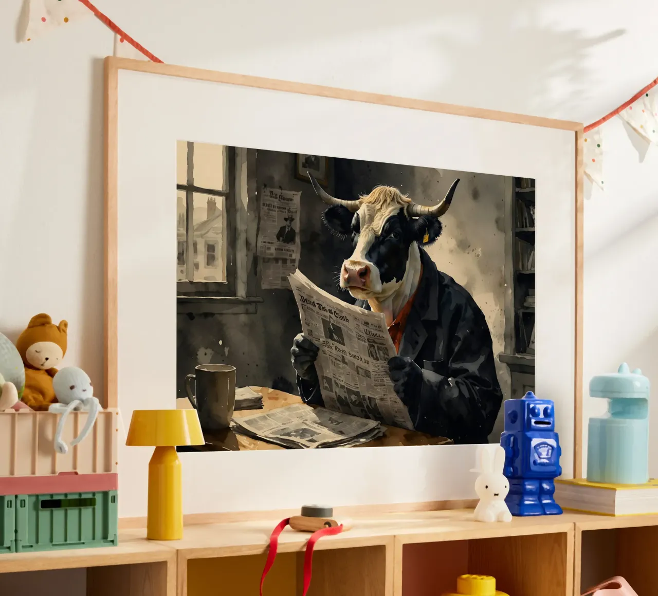 Kuh liest Zeitung Poster von 🎁 ARTVI-SHOP