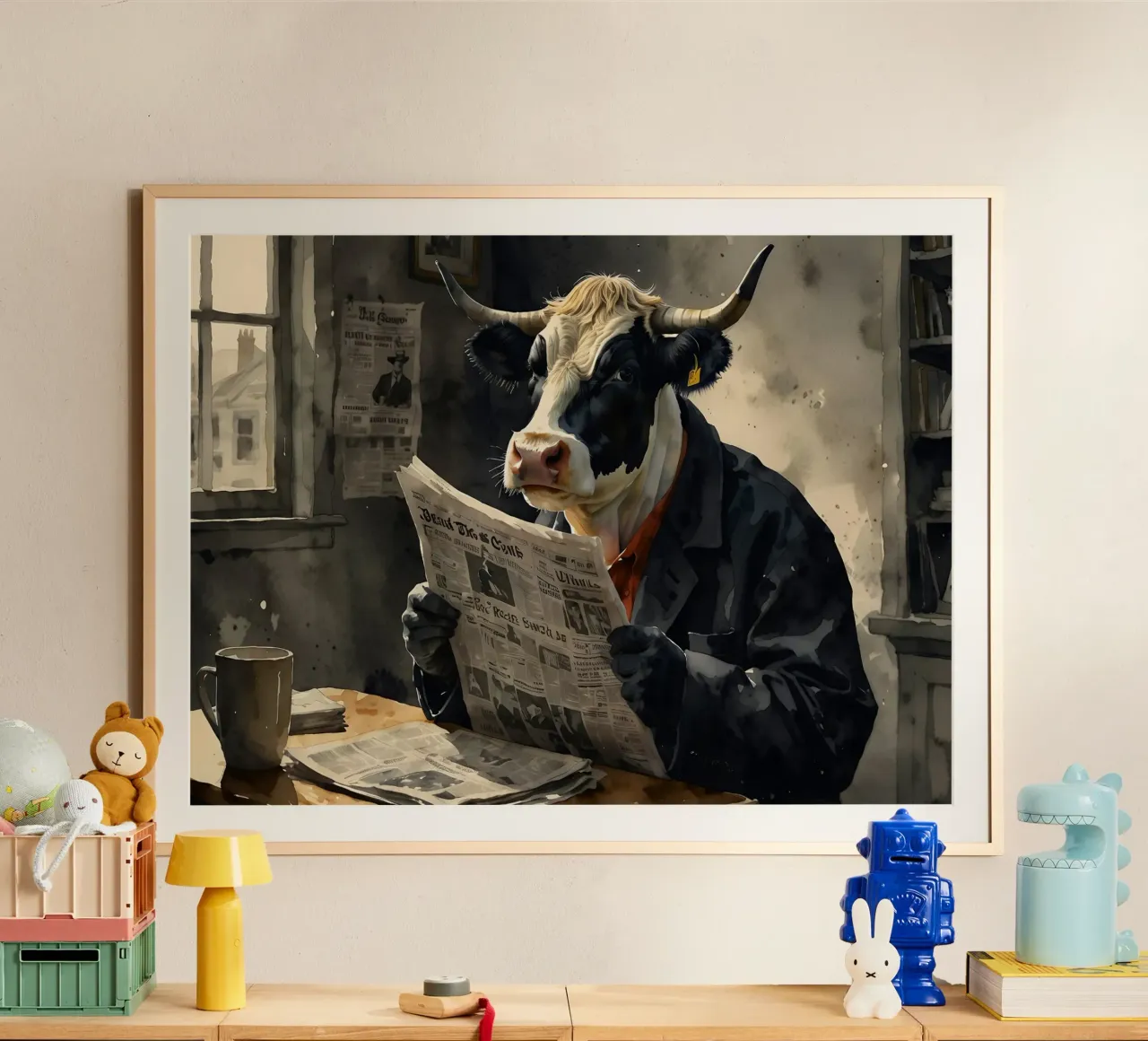 Kuh liest Zeitung Poster von 🎁 ARTVI-SHOP
