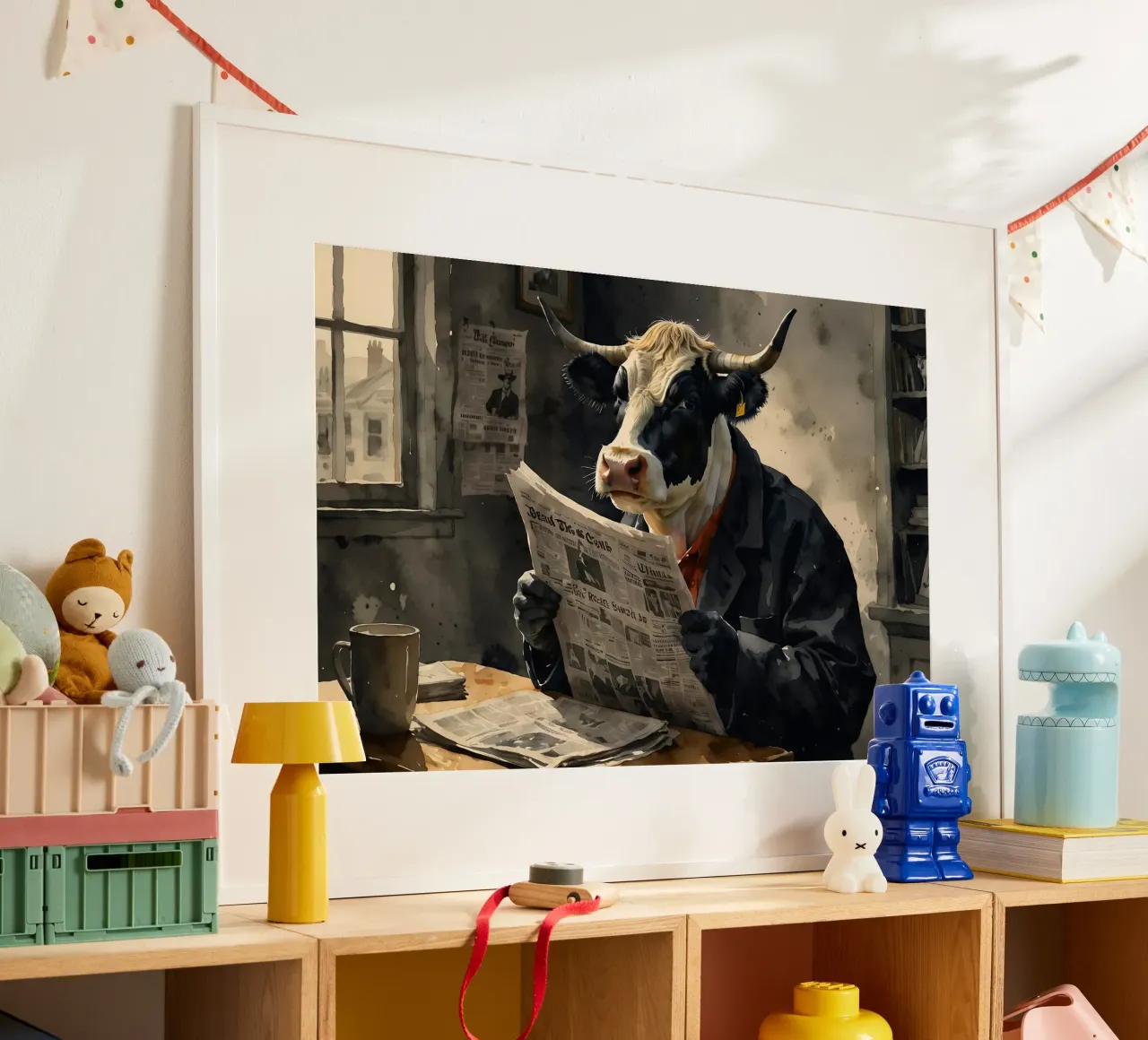Kuh liest Zeitung Poster von 🎁 ARTVI-SHOP