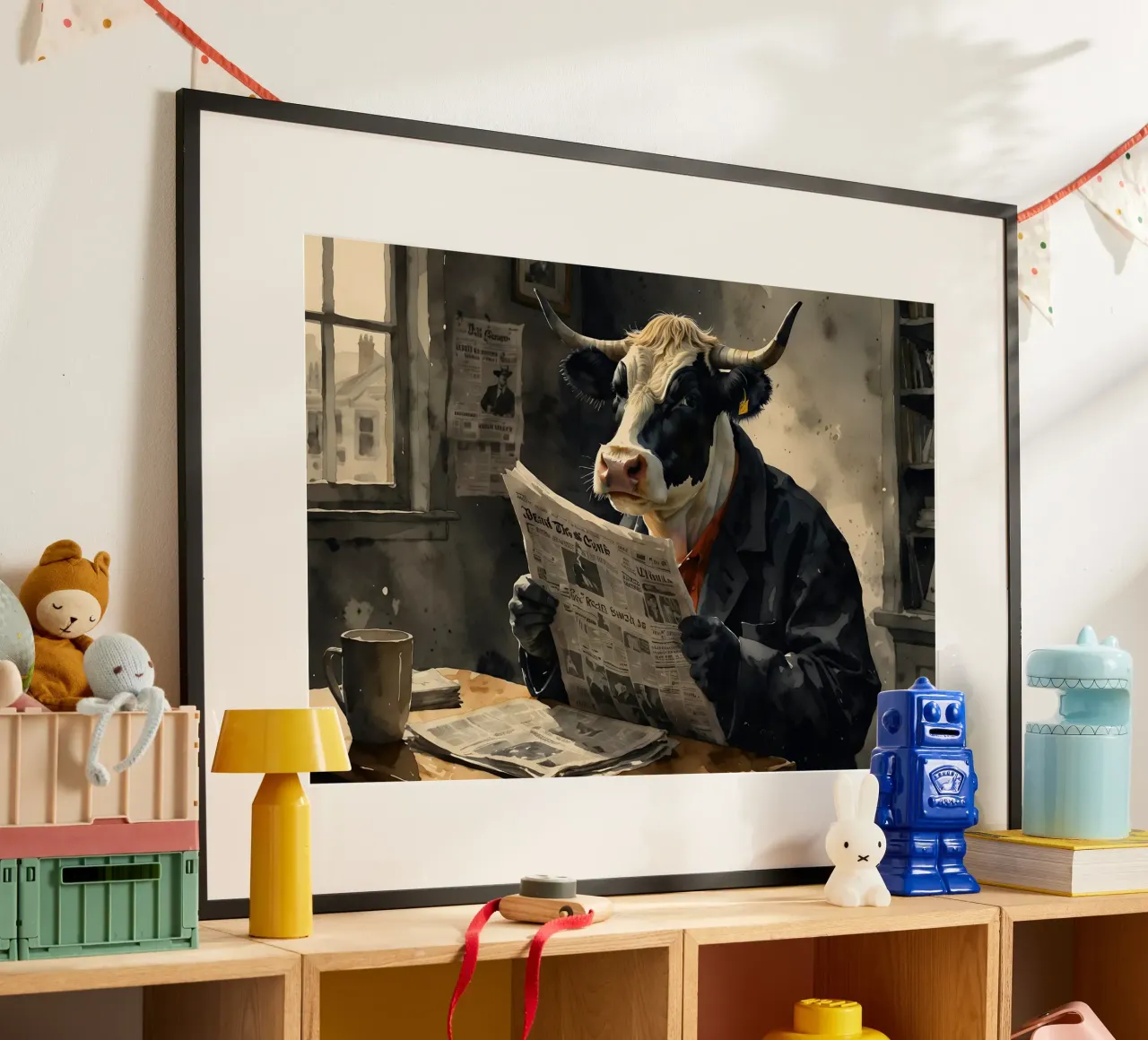 Kuh liest Zeitung Poster von 🎁 ARTVI-SHOP