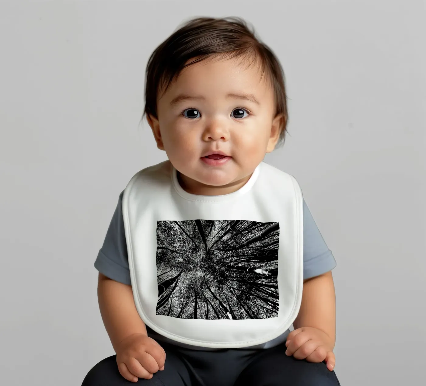 trees baby bib by Massimo Frascogna