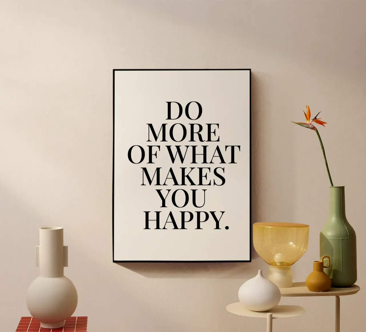 Doe meer van wat je gelukkig maakt quote acryl van Paigaam Studio