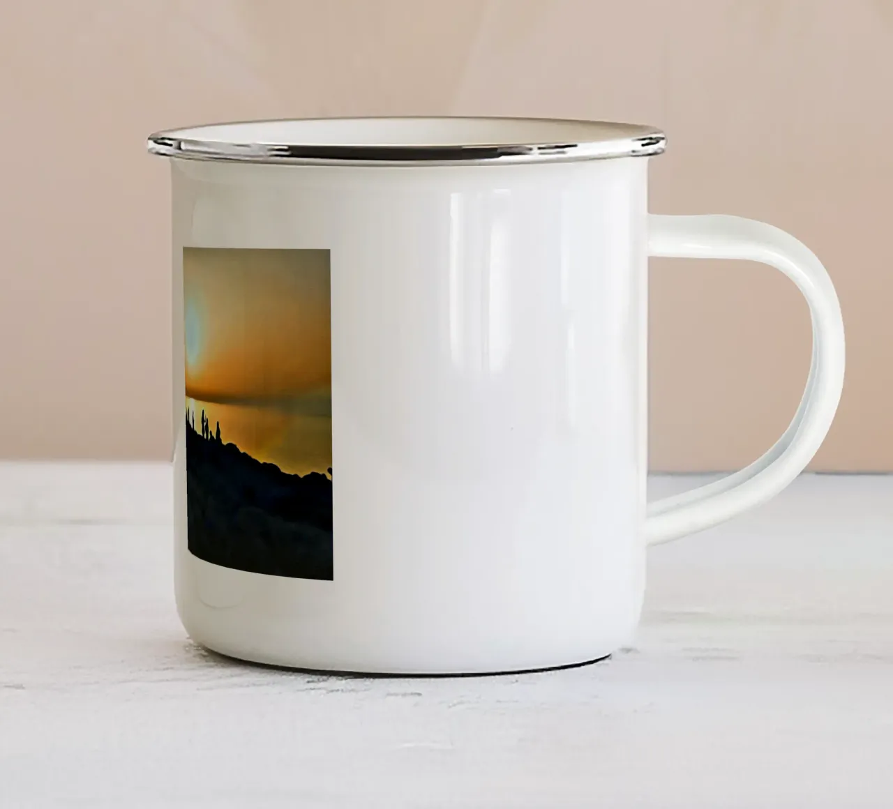 Sunset tazza in smalto da Massimo Frascogna