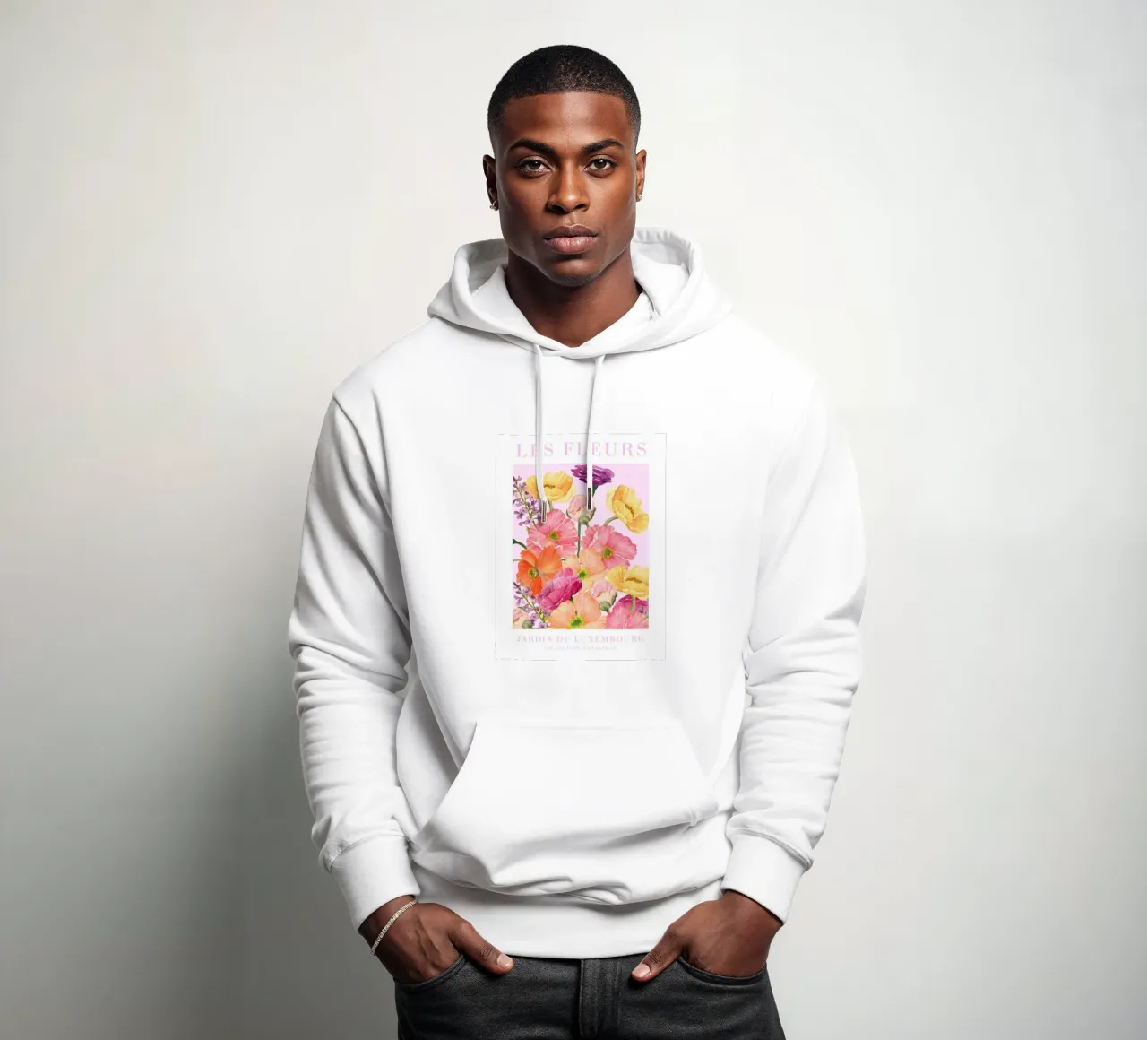 Les Fleurs Paris Flower Print felpa con cappuccio da Bella Studio