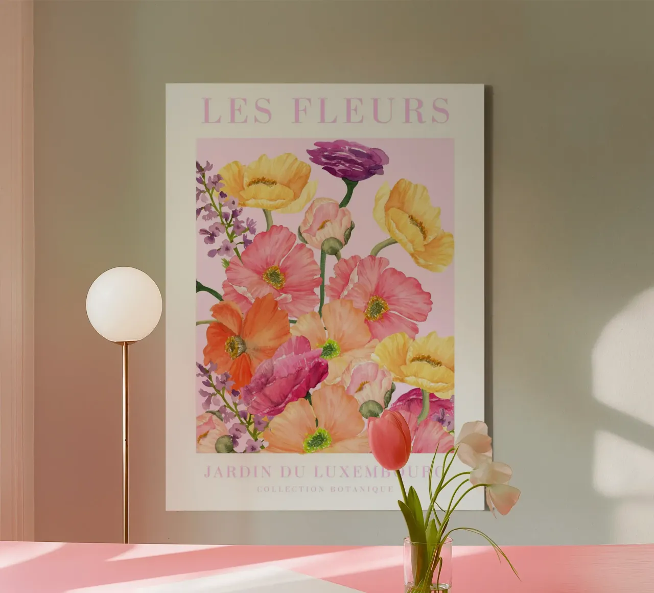 Les Fleurs Paris Flower Print canvas by Bella Studio