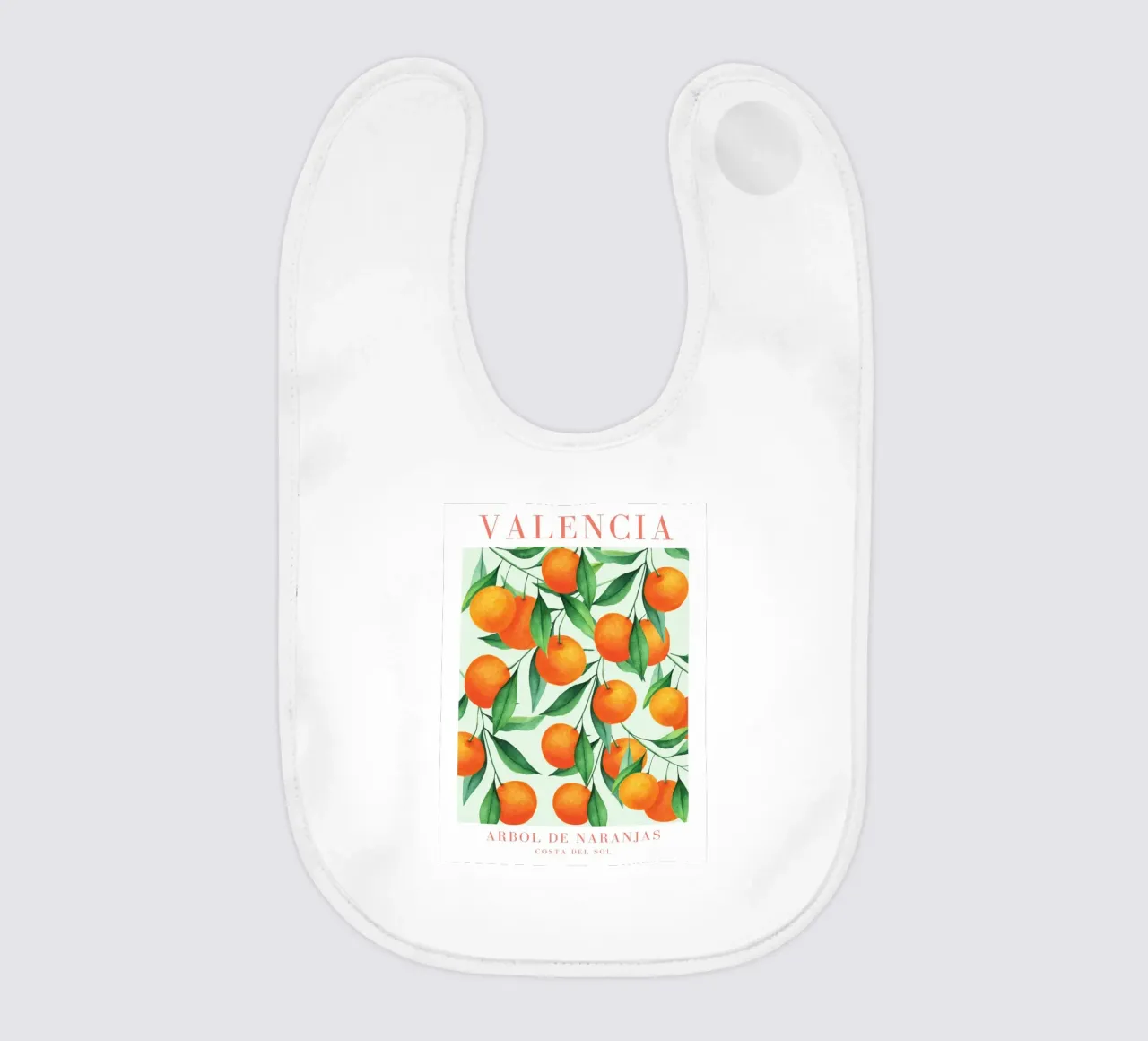 Valencia Orange Print baby bib by Bella Studio