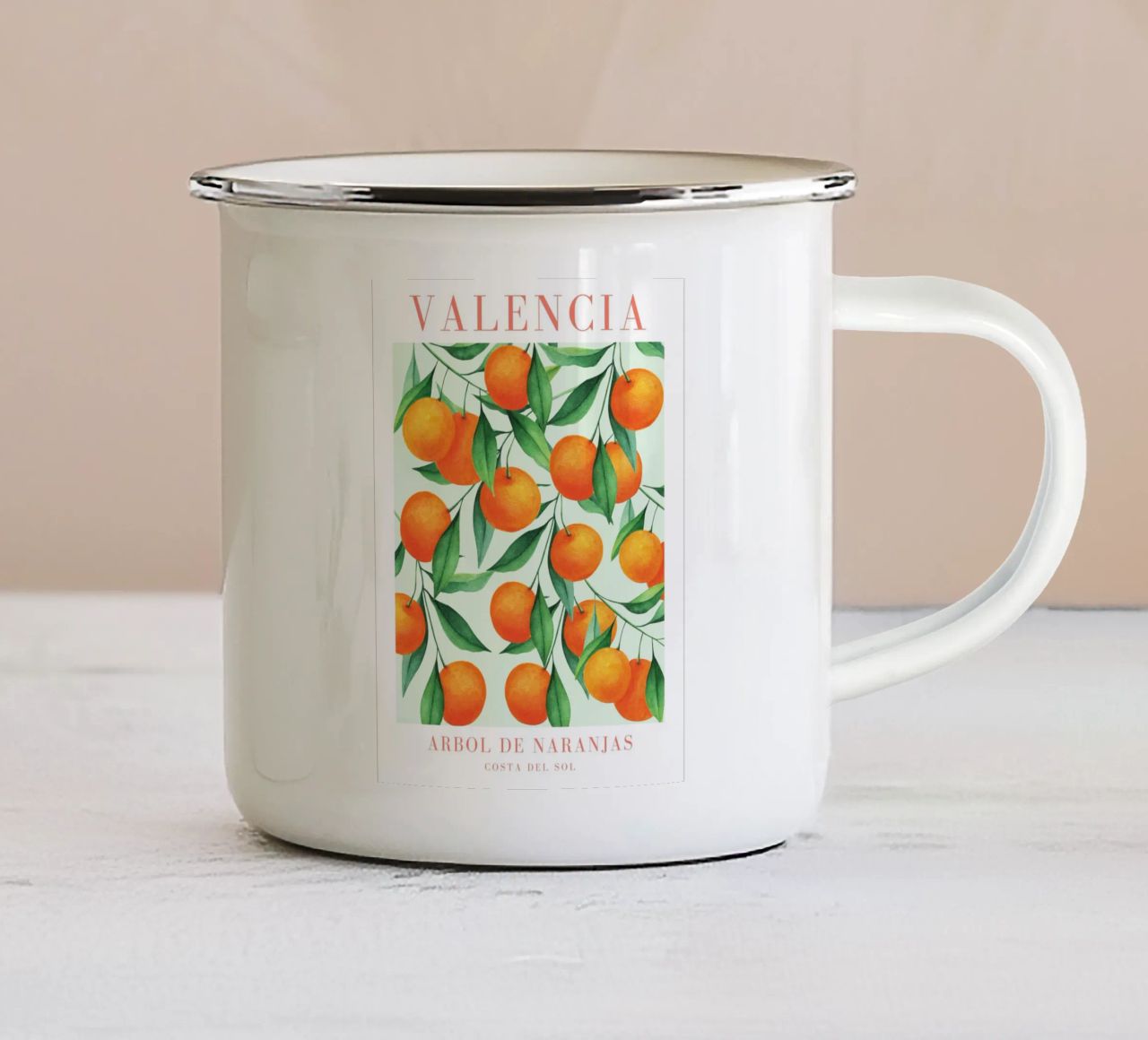 Valencia Orange Print tazza in smalto da Bella Studio