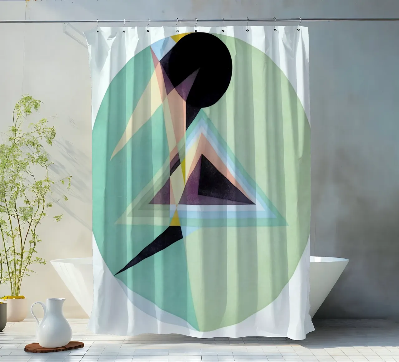 Exposed shower curtain by lovely lines