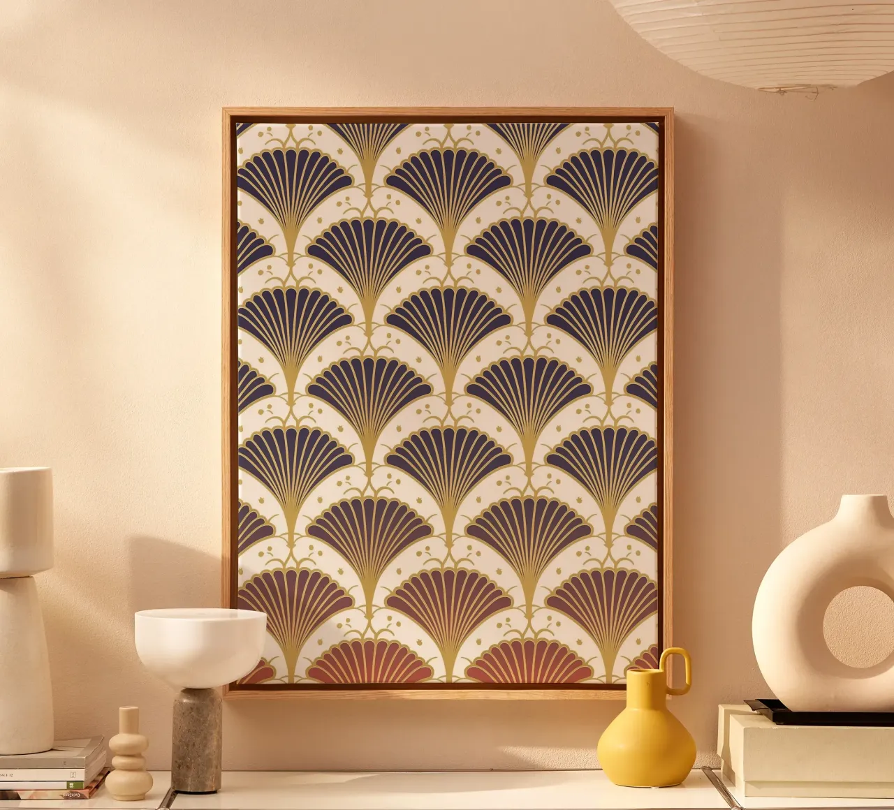 Art Deco pattern jazz tela con Cornice a cassetta da Carinaprint