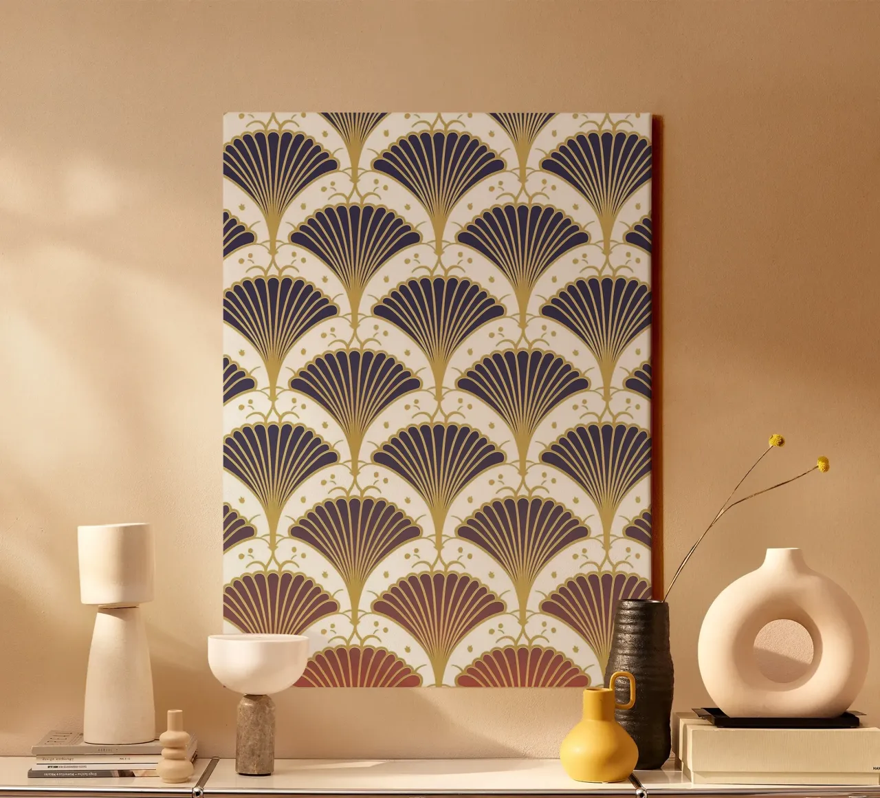 Art Deco pattern jazz tela con Cornice a cassetta da Carinaprint