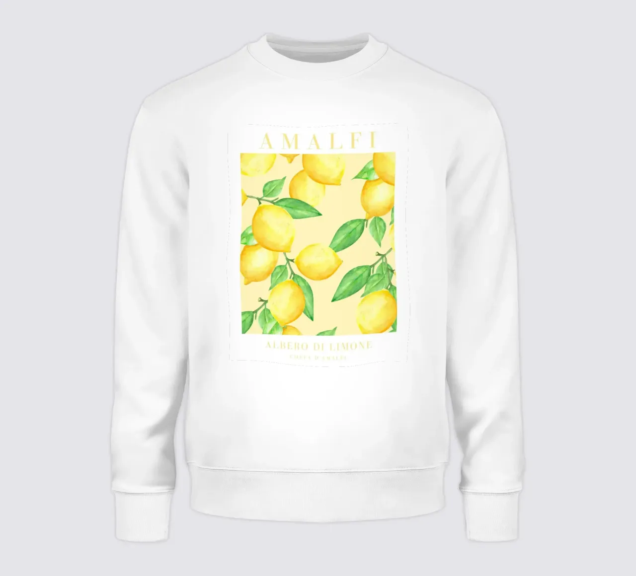 Amalfi Coast Lemon Watercolor Print sweatshirt by Bella Studio