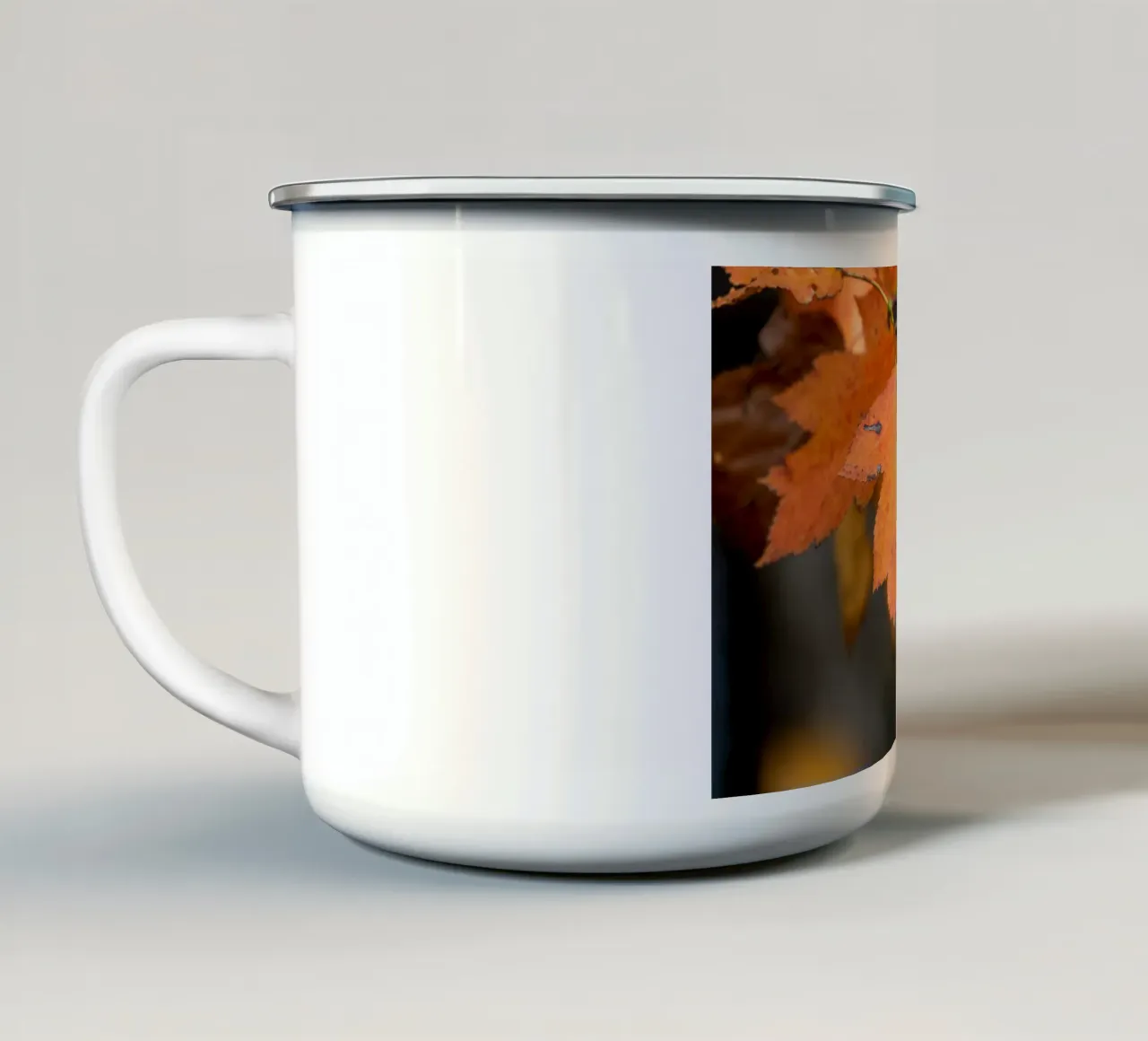 Foglia d'autunno tazza in smalto da anderm