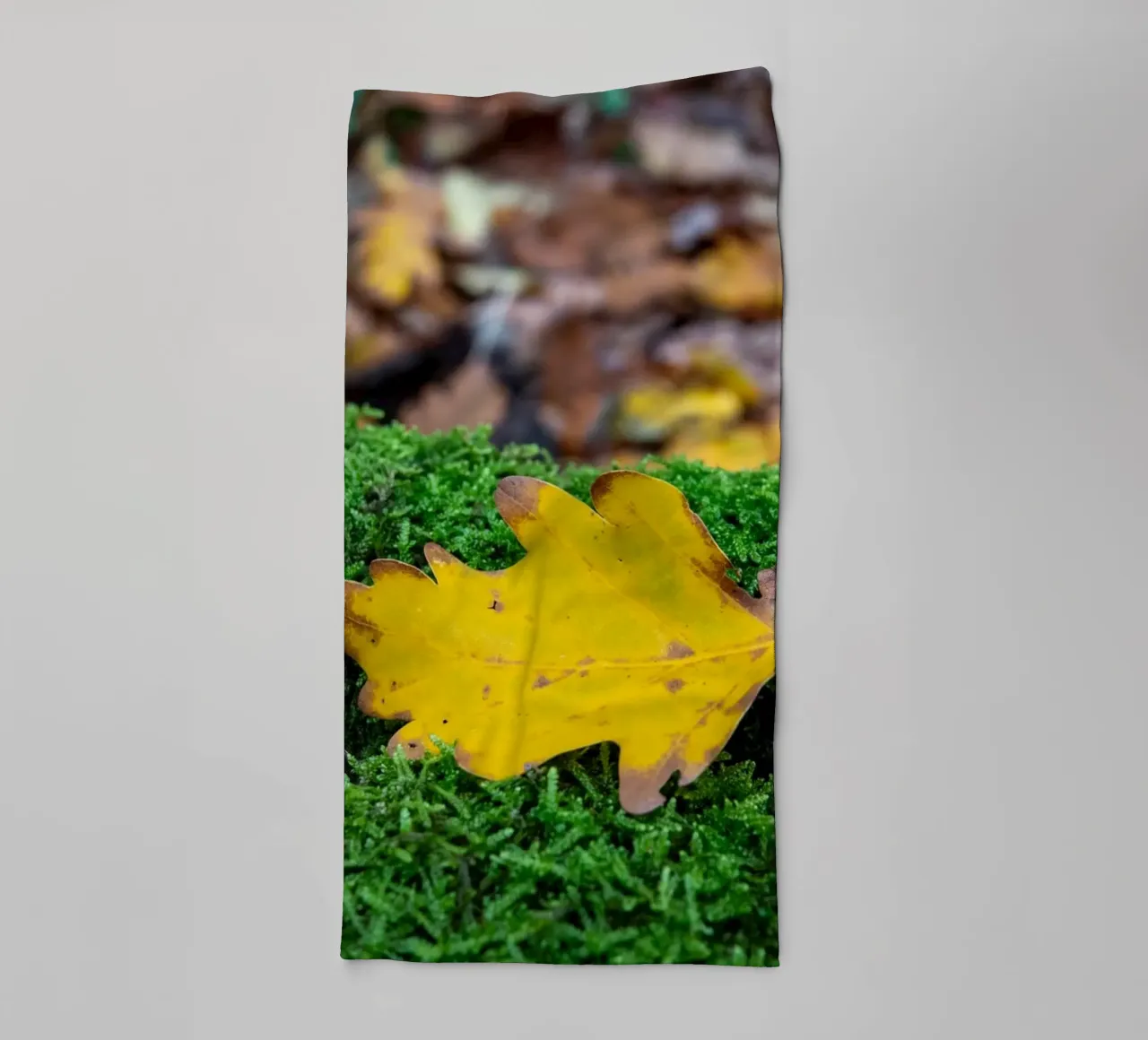 Feuille jaune sur mousse verte serviette de bain de anderm