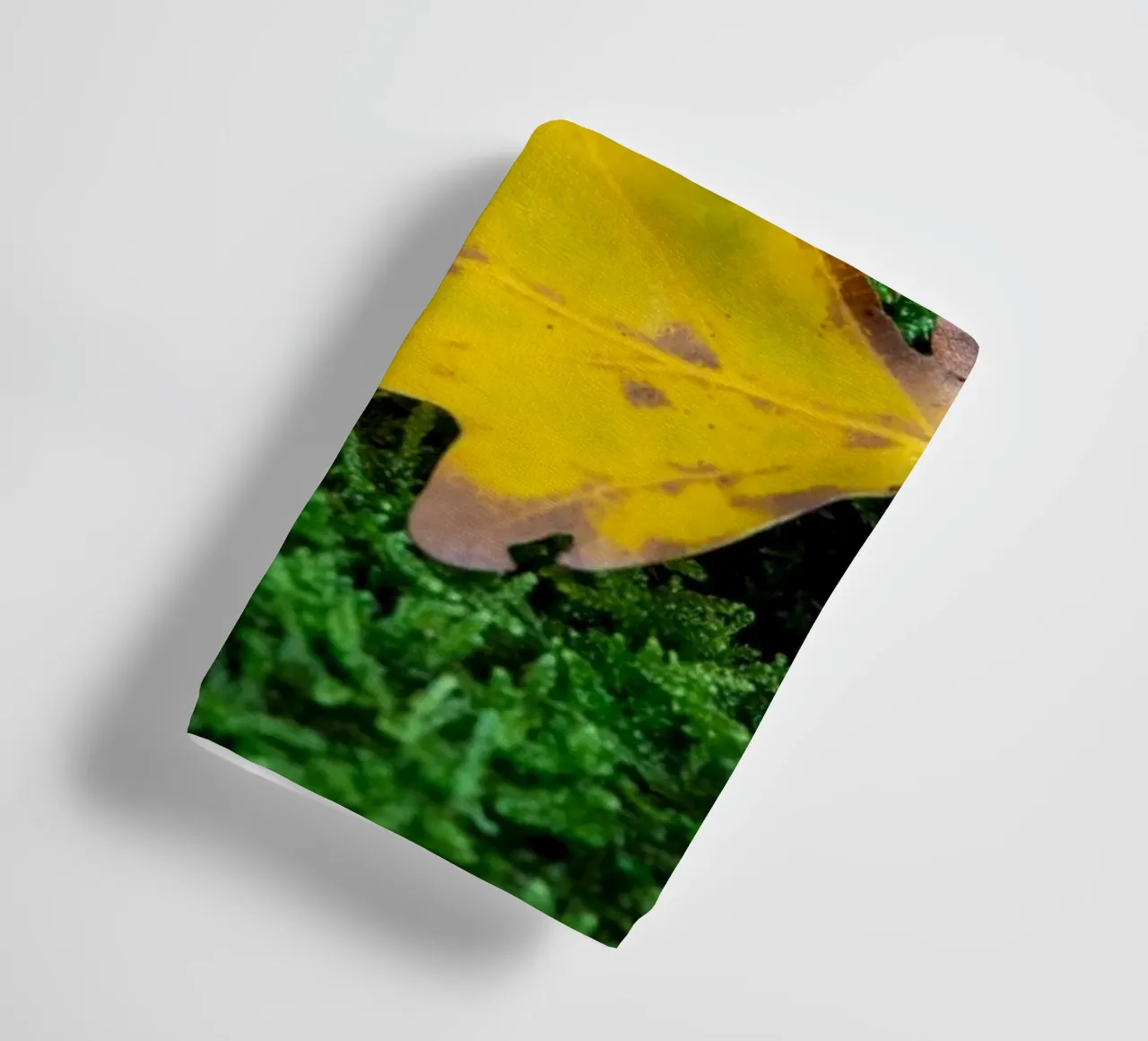 Feuille jaune sur mousse verte serviette de bain de anderm