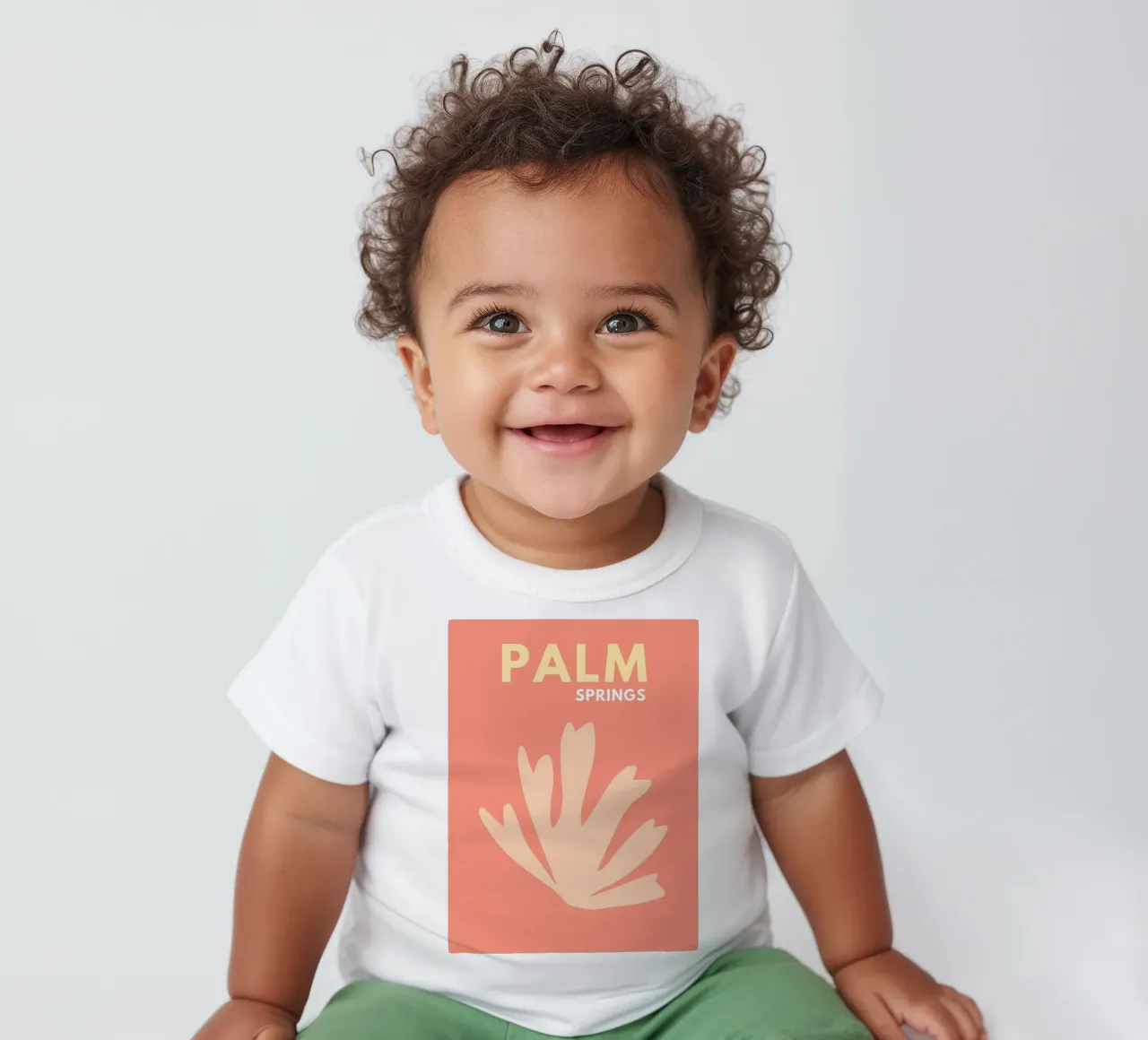 Palm Sprints Travel Print baby t-shirt by Bella Studio