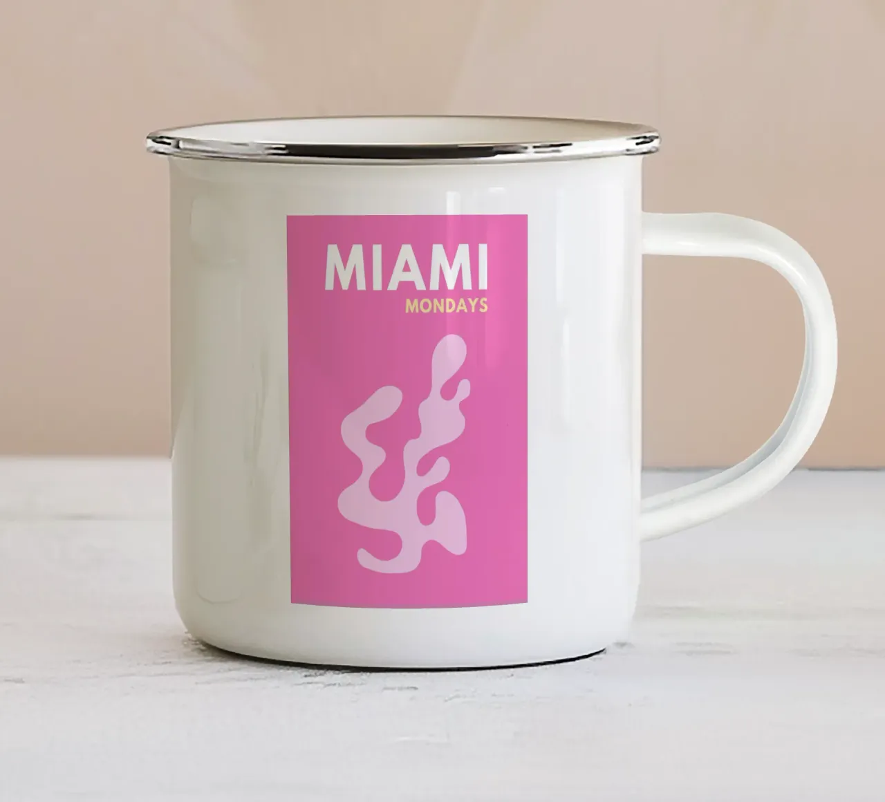 Miami Travel Print tazza in smalto da Bella Studio