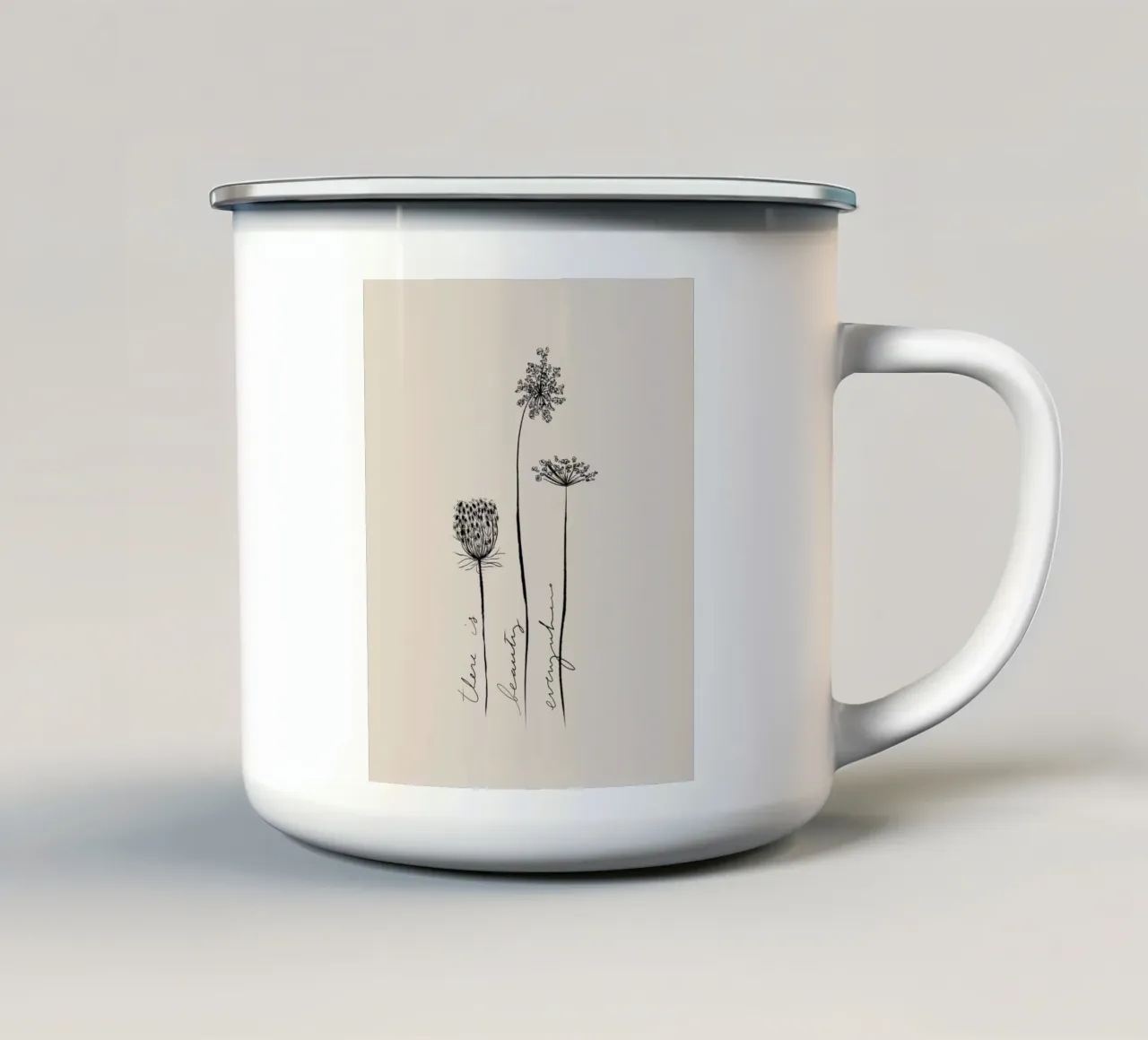 There is beauty everywhere tazza in smalto da anisillustration