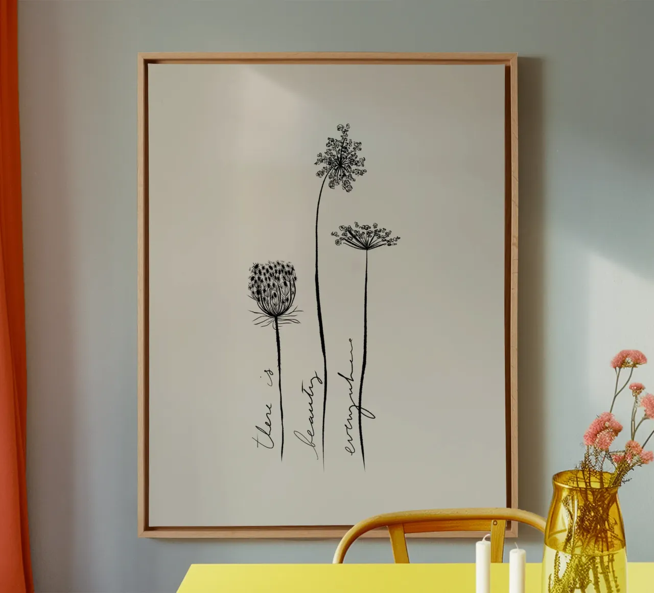There is beauty everywhere tela con Cornice a cassetta da anisillustration