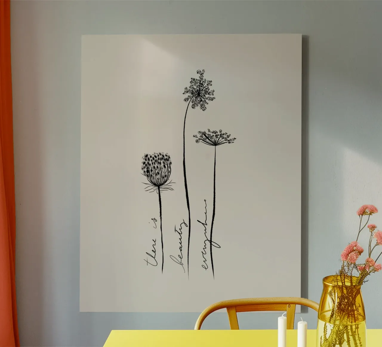 There is beauty everywhere tela con Cornice a cassetta da anisillustration