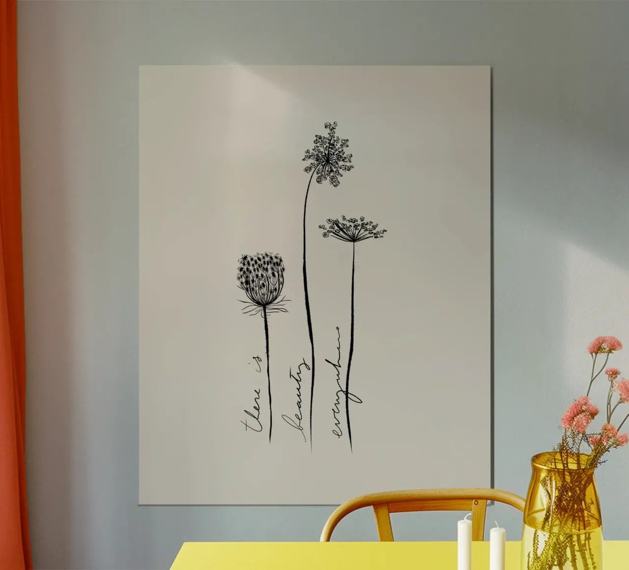 There is beauty everywhere poster con telaio in plastica da anisillustration