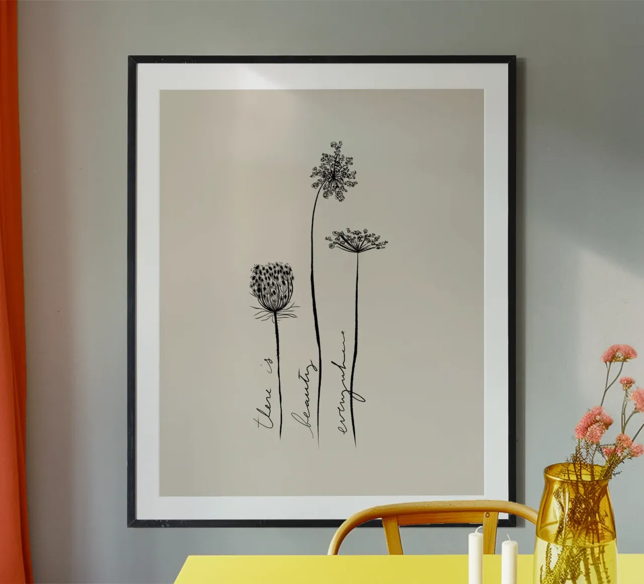 There is beauty everywhere poster con telaio in plastica da anisillustration