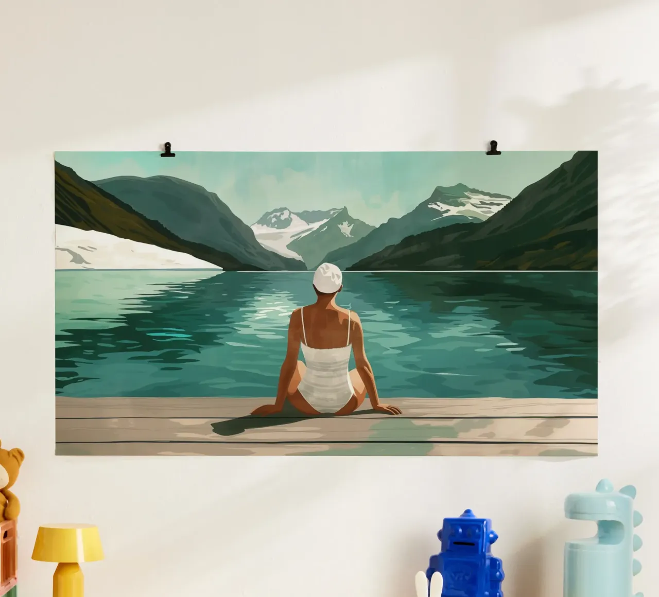 Nuotare in un lago di montagna svizzero | 16:9 poster da Autofocus
