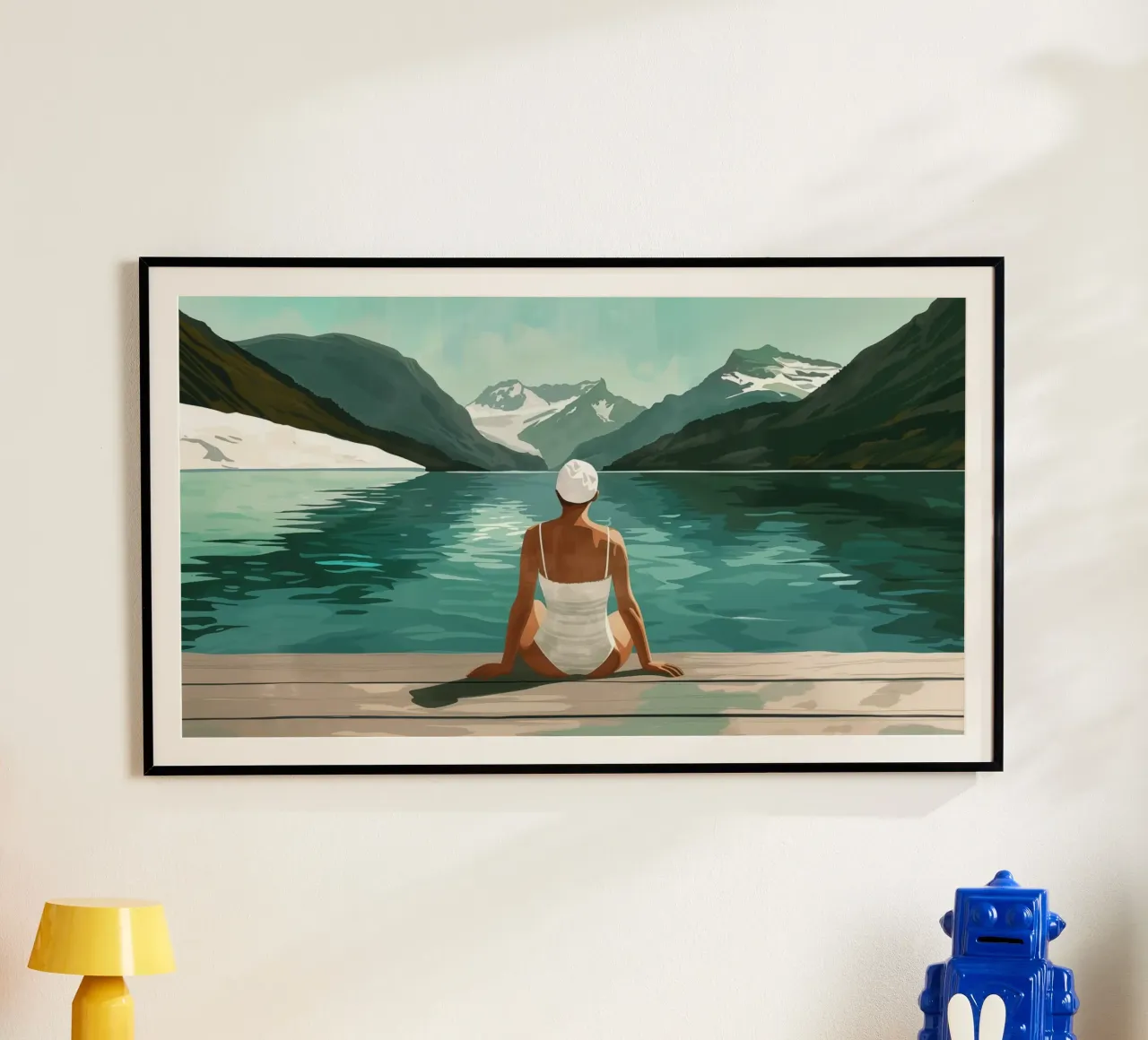 Nuotare in un lago di montagna svizzero | 16:9 poster da Autofocus