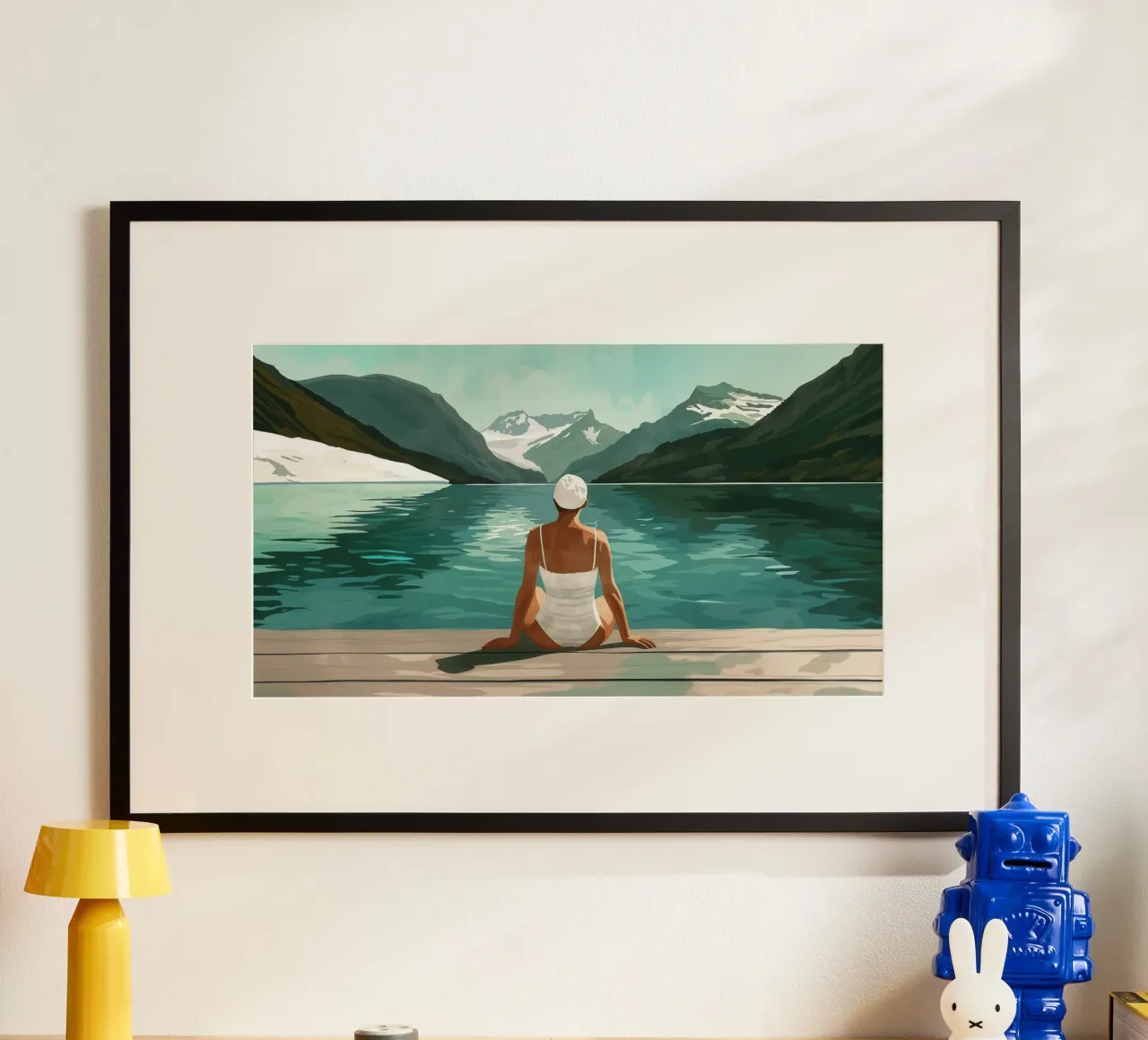Nuotare in un lago di montagna svizzero | 16:9 poster da Autofocus