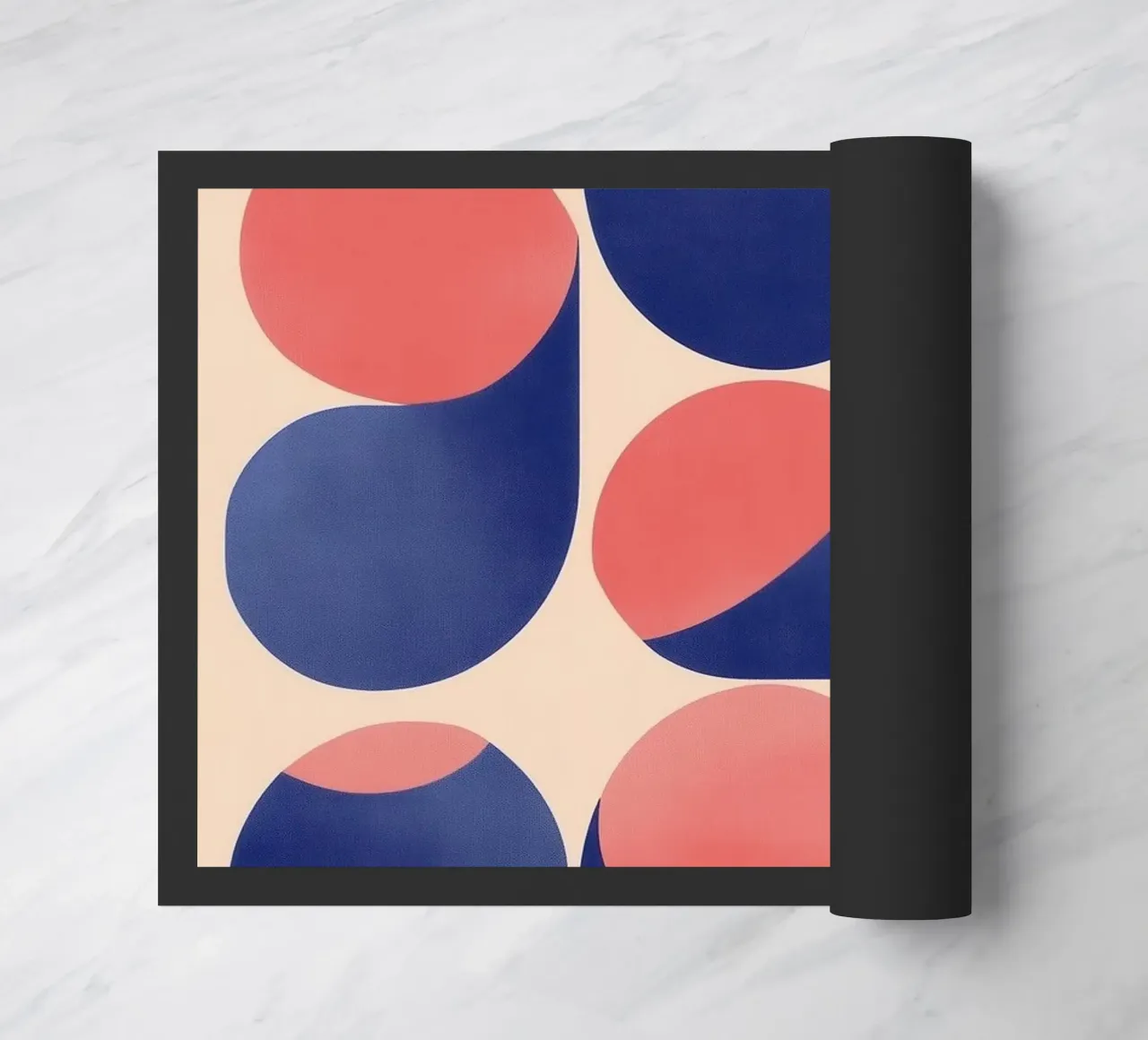 Arte geometrica con forme blu e rosa zerbino da Melloi Art Print