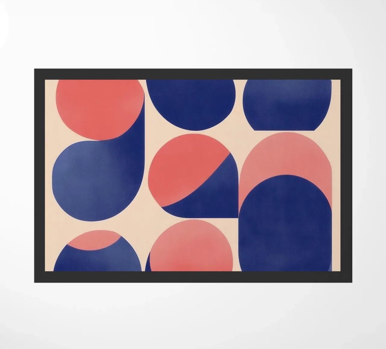 Arte geometrica con forme blu e rosa zerbino da Melloi Art Print