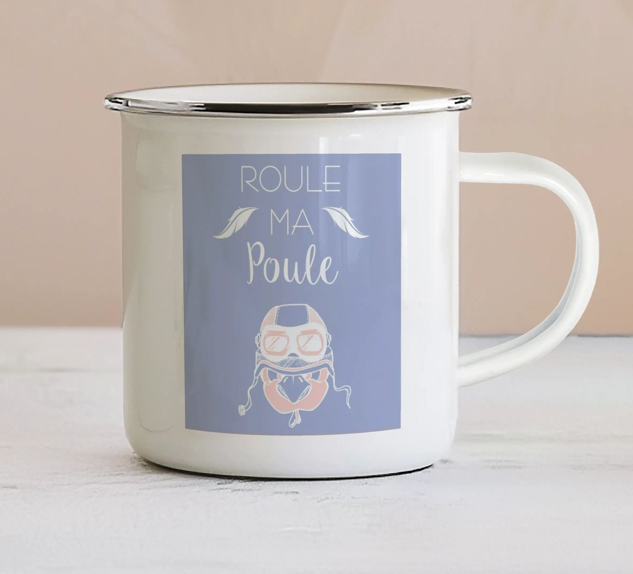 Roule ma poule tazza in smalto da P'tit Vélo