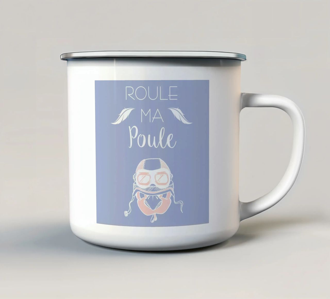 Roule ma poule tazza in smalto da P'tit Vélo
