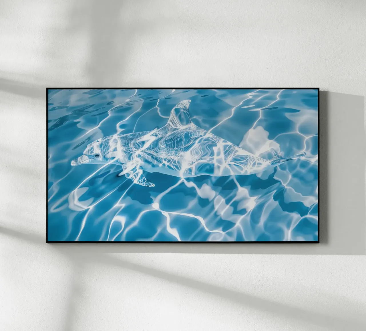 Der Blaue Delphin | Malerei mit Licht | 16:9 Acryl-Glas von Autofocus