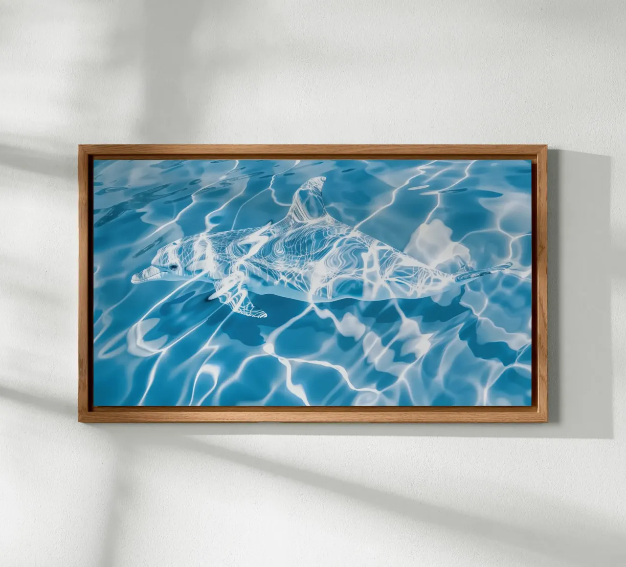 Der Blaue Delphin | Malerei mit Licht | 16:9 Alu-Dibond von Autofocus