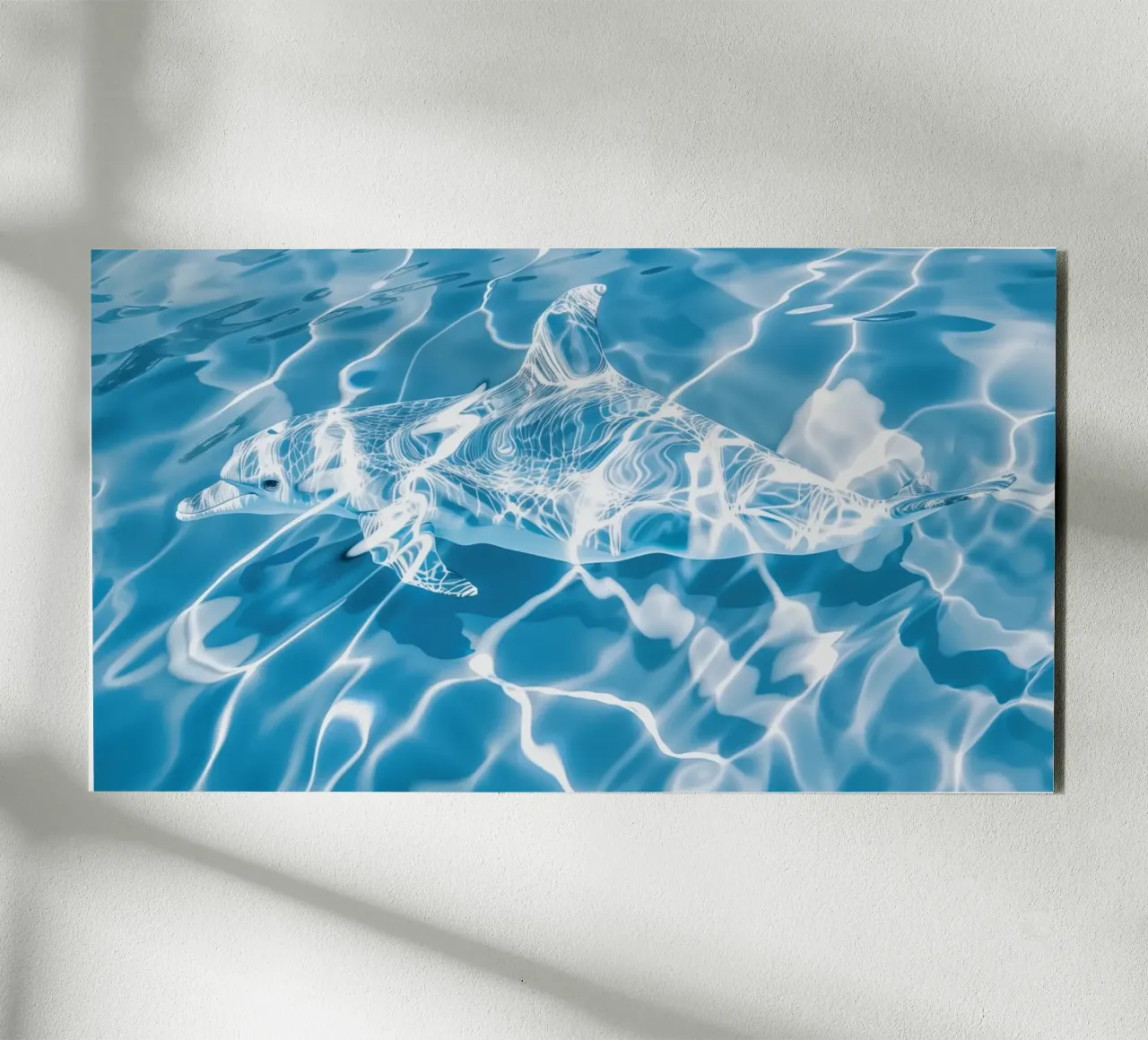 Der Blaue Delphin | Malerei mit Licht | 16:9 Alu-Dibond von Autofocus
