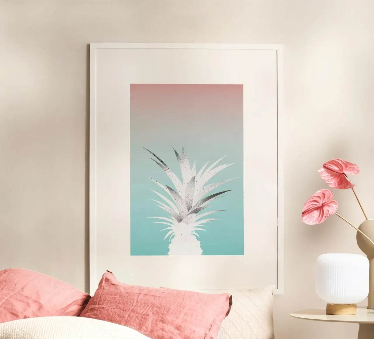 Ananas Comosus poster con telaio in alluminio da STUDIO LEEMO