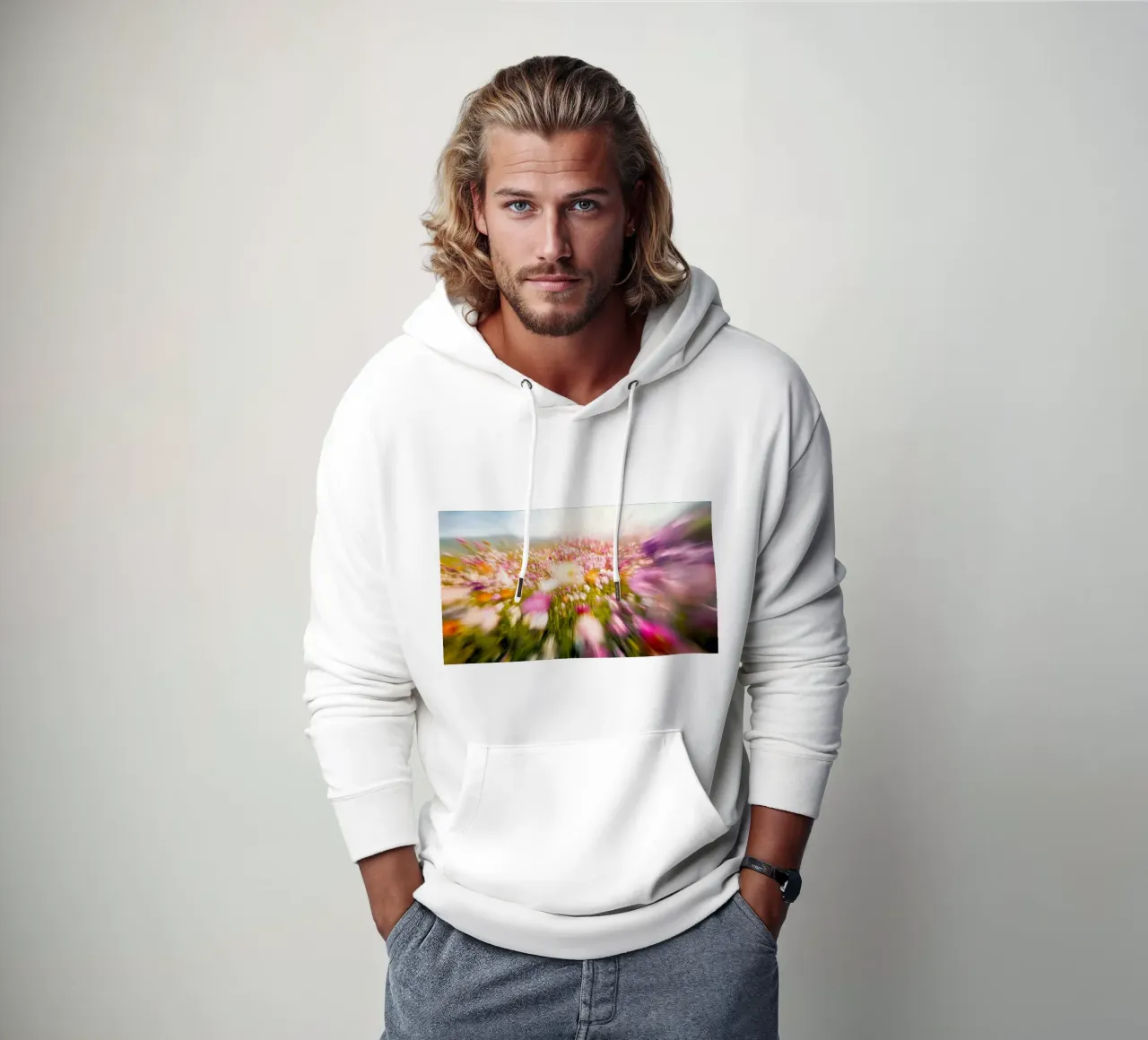 Paesaggio in fiore fugace felpa con cappuccio da Modern Muse