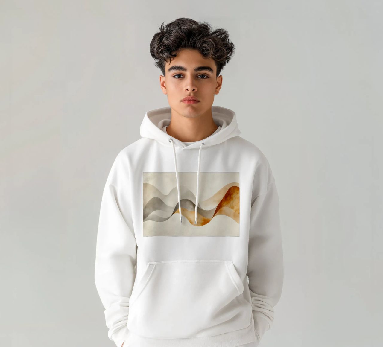 Serene Sands Whispering Waves Desert Bliss Harmony sudadera con capucha de Modern Muse