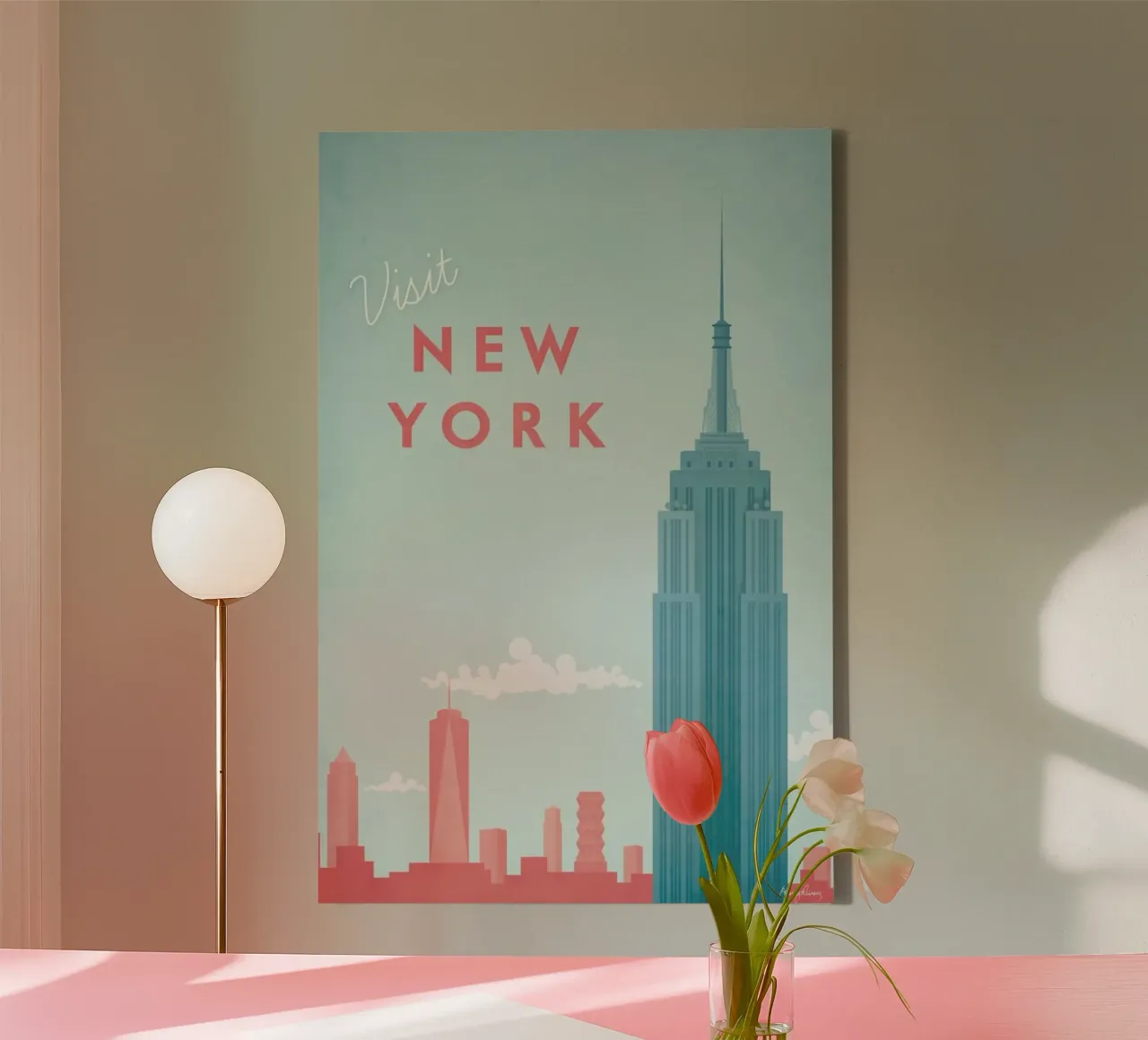 New York canvas met Baklijst van Henry Rivers