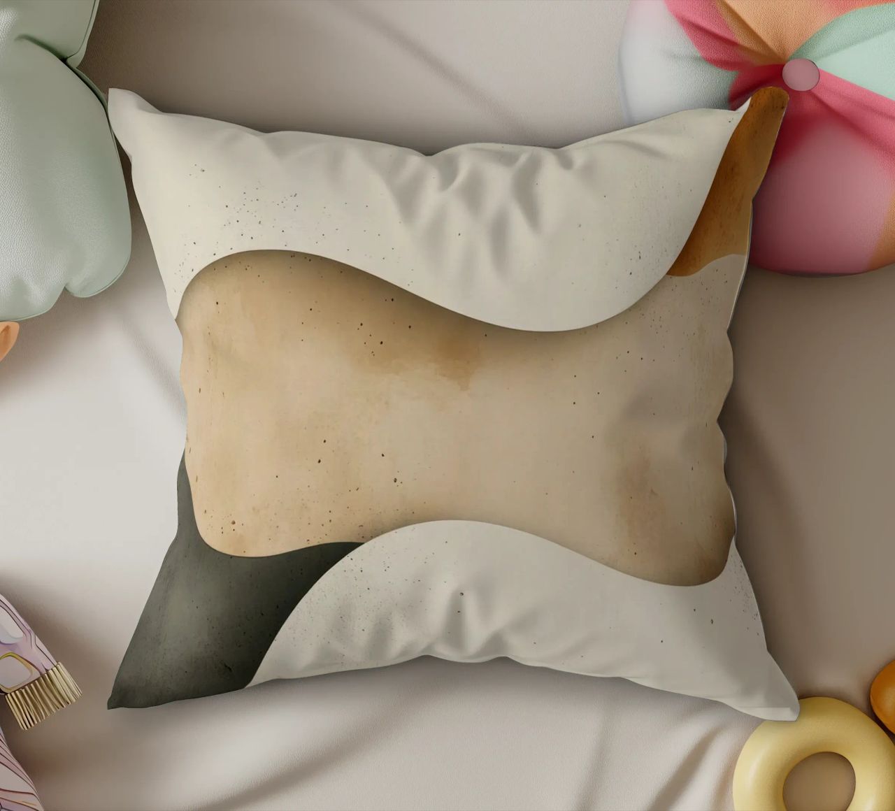 Gentle Ripples Serene Sands Whispering Desert Harmony decorative cushion by Modern Muse